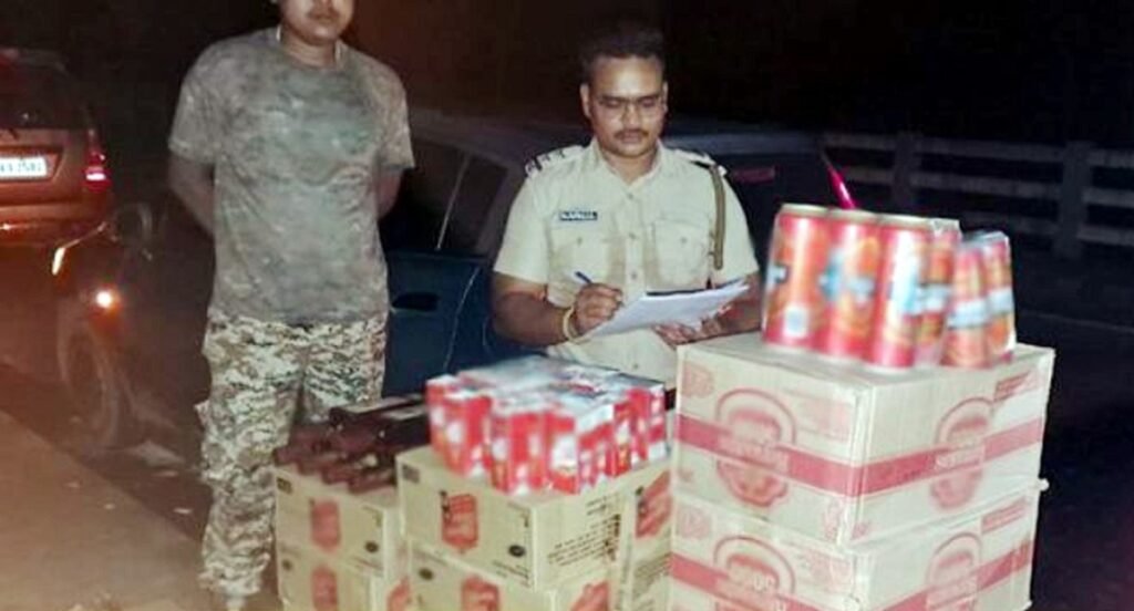 खोरीबारीमा विदेशी मदिरा जफत